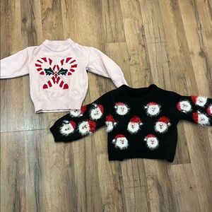 Festive Kids Sweater Set - Pink and Black